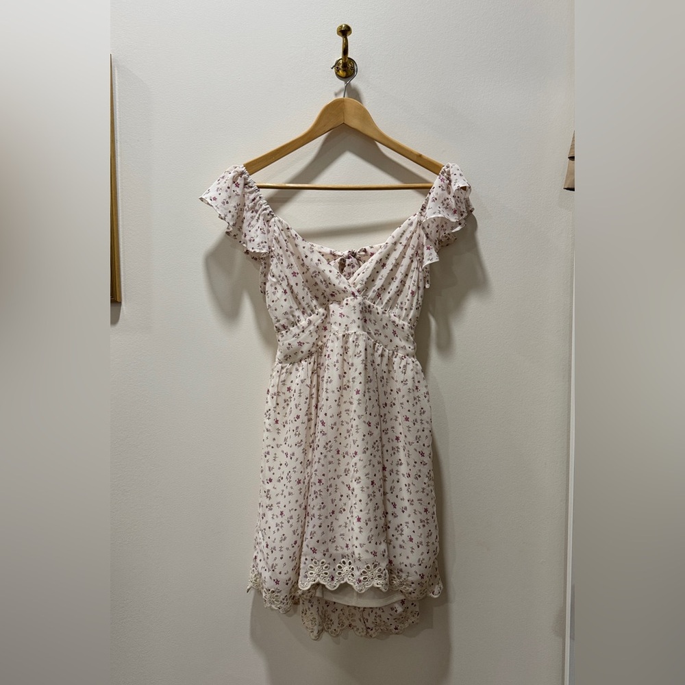 Altar'd State Cream Mini Dress with Pink Floral Print